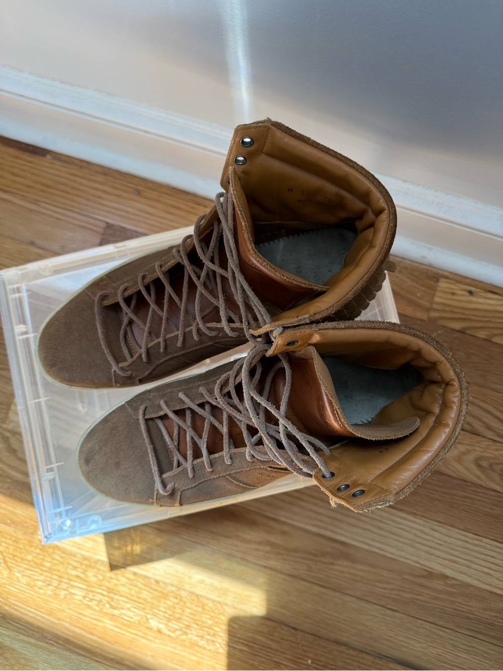 Saint Laurent Tan/Brown High-Top Suede Boots - Picture 3 of 9